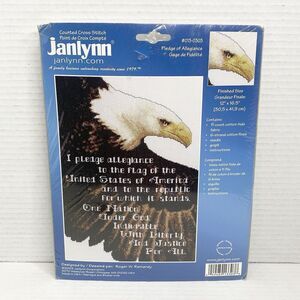 2003 Jaylynn Counted Cross Stitch American Bald Eagle with Pledge of Allegiance